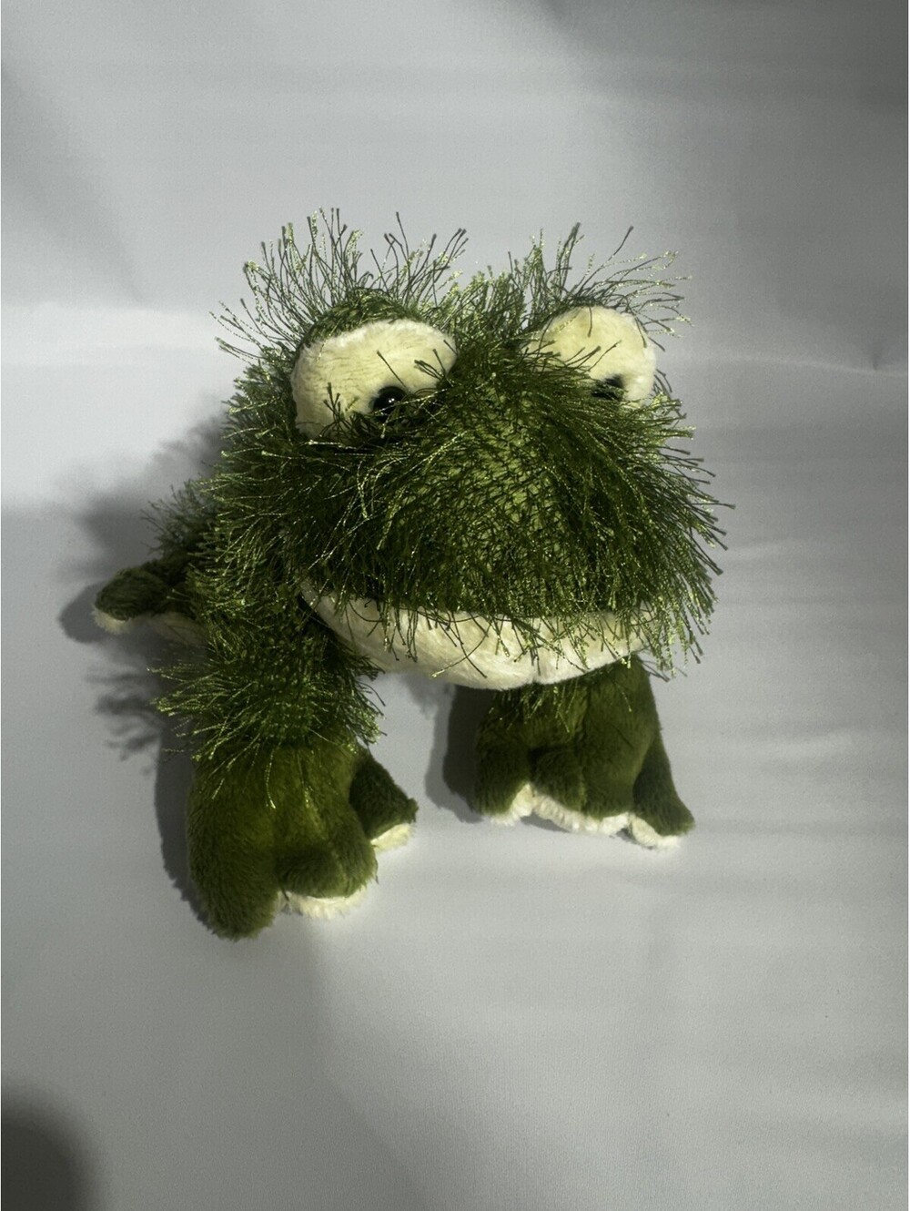 Ganz Frog Plush Stuffed Animal White Green Fuzzy Cute Soft 7" Webkinz NO CODE
